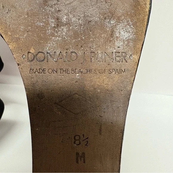 Donald J. Pliner Black Wedge Sandals Clare Cork Platform Size 8.5 - Picture 9 of 10